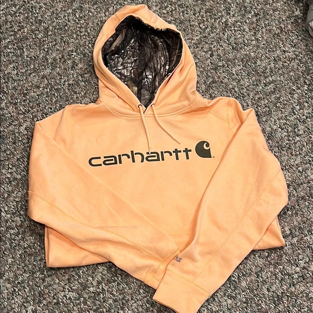Carhartt Peach Hoodie with Camo Lining - Picture 2 of 2